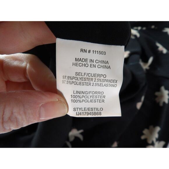 June & Hudson Dress Cold Shoulder Large Black Floral Midi Keyhole Sundress - Picture 13 of 15